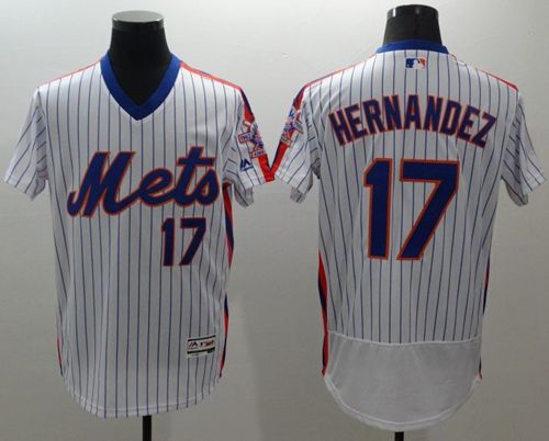 Mets #17 Keith Hernandez White(Blue Strip) Flexbase Authentic Collection Alternate Stitched MLB Jersey - Click Image to Close